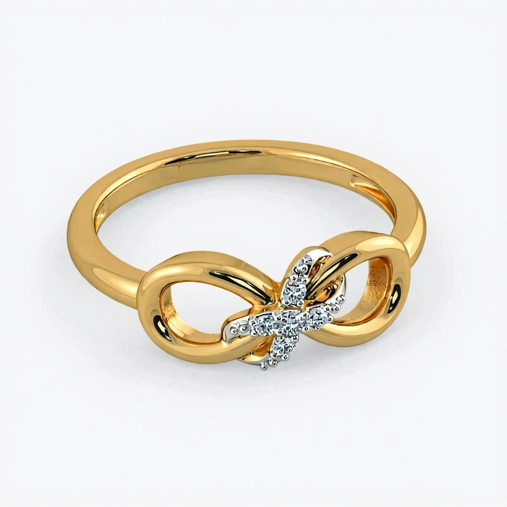 Infinity Diamond Knot Golden Ring by Anirudh Jewel