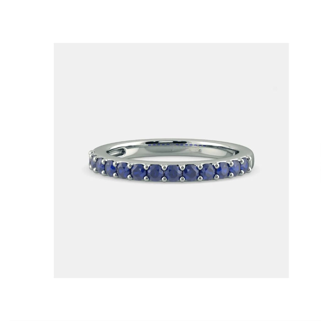 White Gold Sapphire Eternity Band by Anirudh Jewel