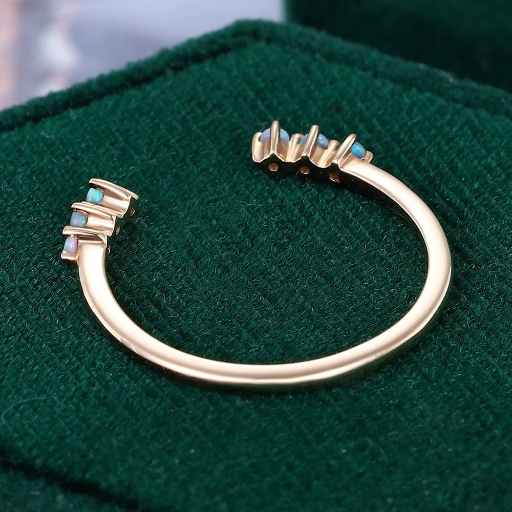 Rose Gold Opal Open Cuff Ring