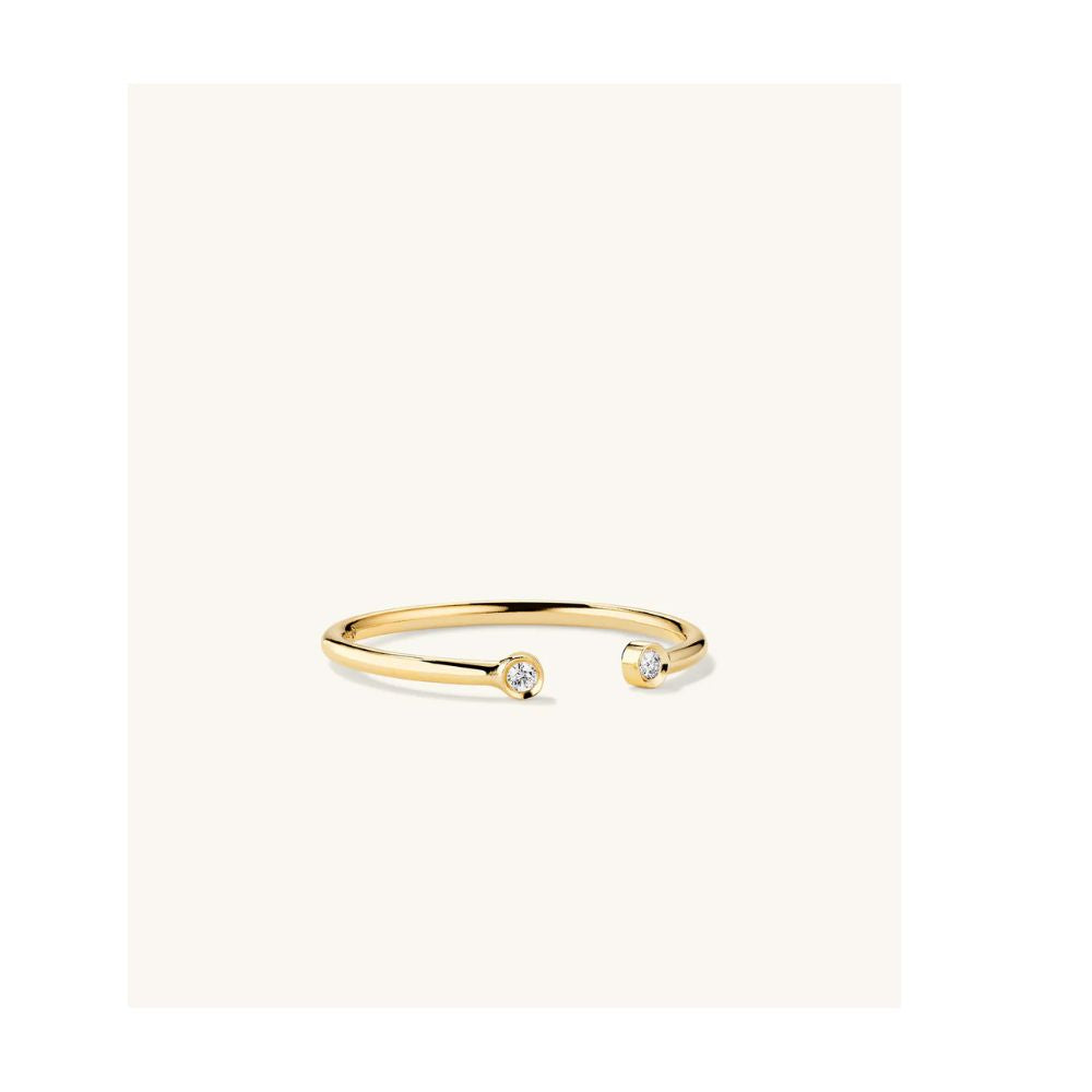 Adjustable Open Diamond 14K Gold Ring