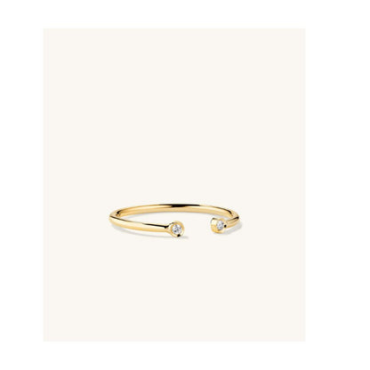 Adjustable Open Diamond 14K Gold Ring