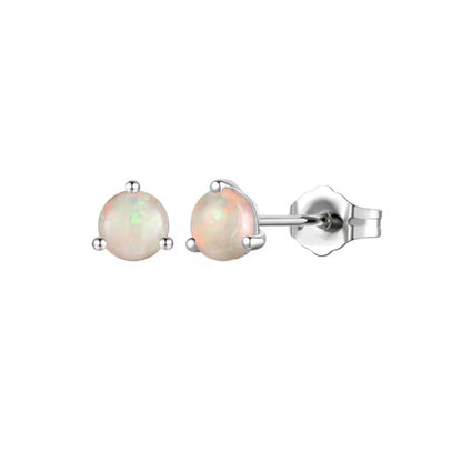 Opal and Gold Horizontal Stud Earrings