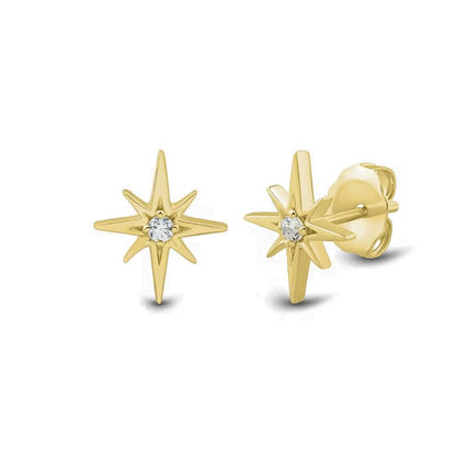 CVD Diamond Starburst Stud Earrings