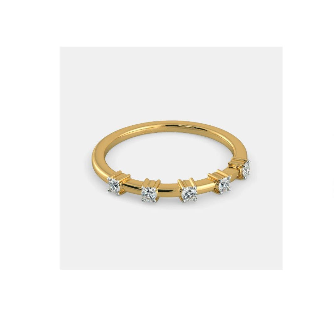 Elegant Diamond-Studded Gold Ring by Anirudh Jewel