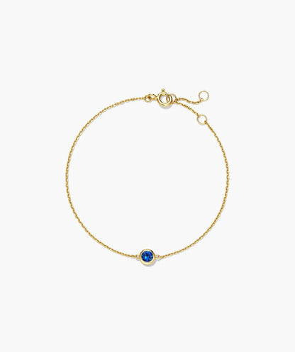 Blue Sapphire Solitaire Chain Bracelet
