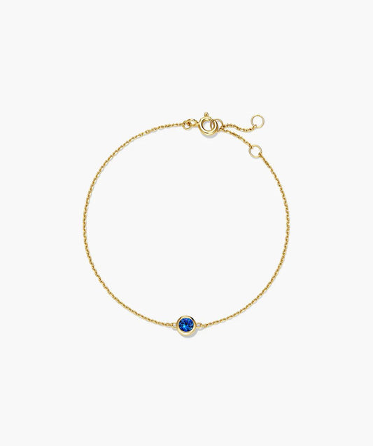 Blue Sapphire Solitaire Chain Bracelet