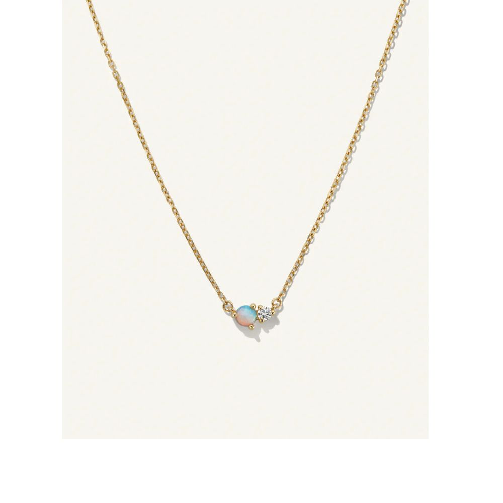 Opal & Diamond Pendant Necklace