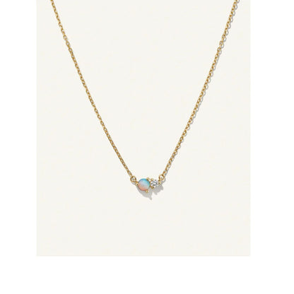 Opal & Diamond Pendant Necklace