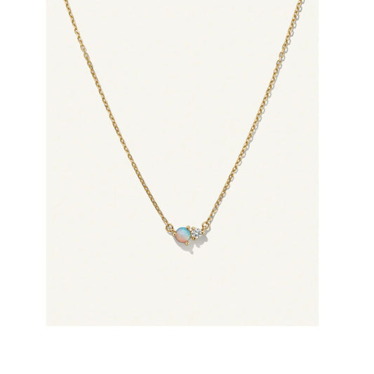 Opal & Diamond Pendant Necklace