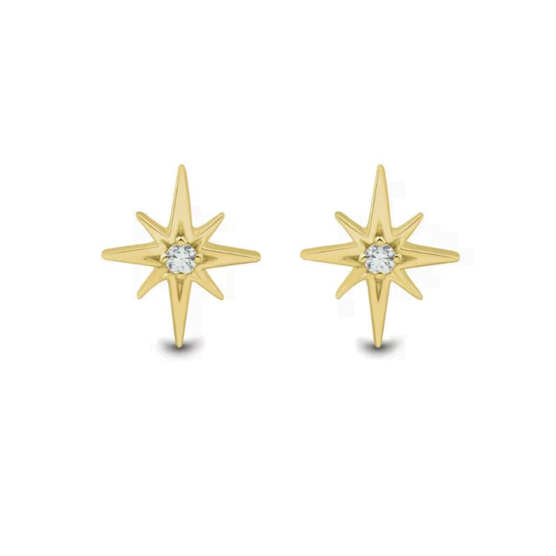CVD Diamond Starburst Stud Earrings