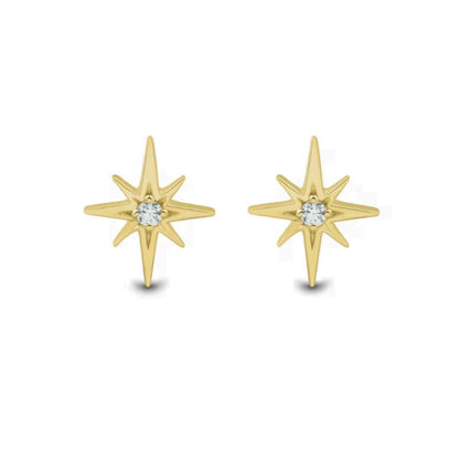CVD Diamond Starburst Stud Earrings