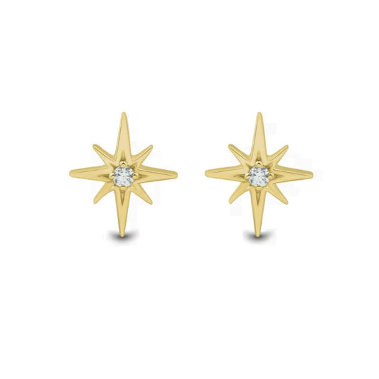 CVD Diamond Starburst Stud Earrings