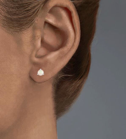 Opal and Gold Horizontal Stud Earrings