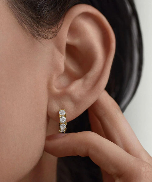 Diamond Hoop Earrings for Women – Luxury CVD Diamond Gold Hoops - Anirudh Jewels