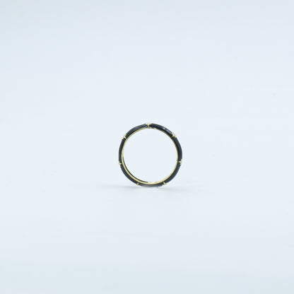 Yellow Gold & Black Enamel Lab-Grown Diamond Eternity Band