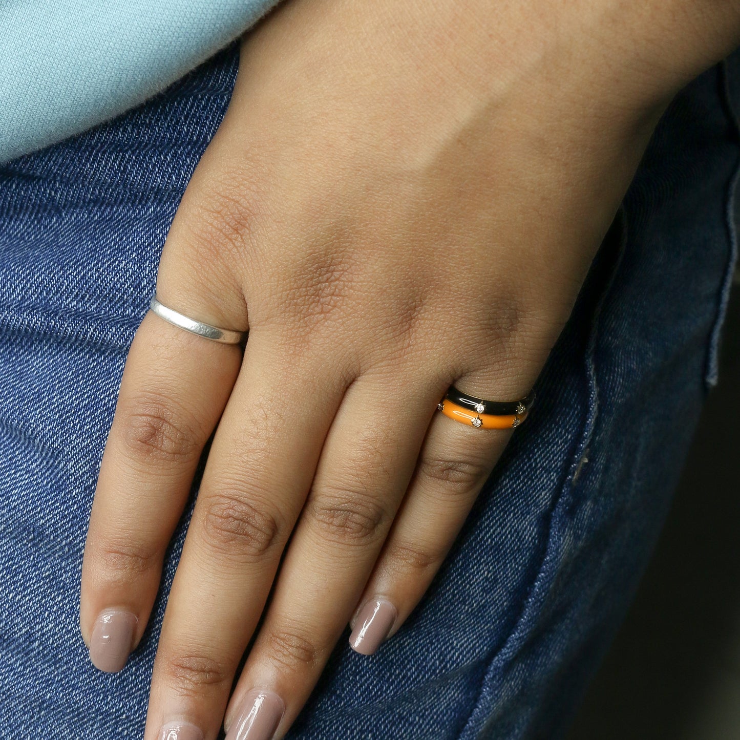 Yellow Gold & Black Enamel Lab-Grown Diamond Eternity Band