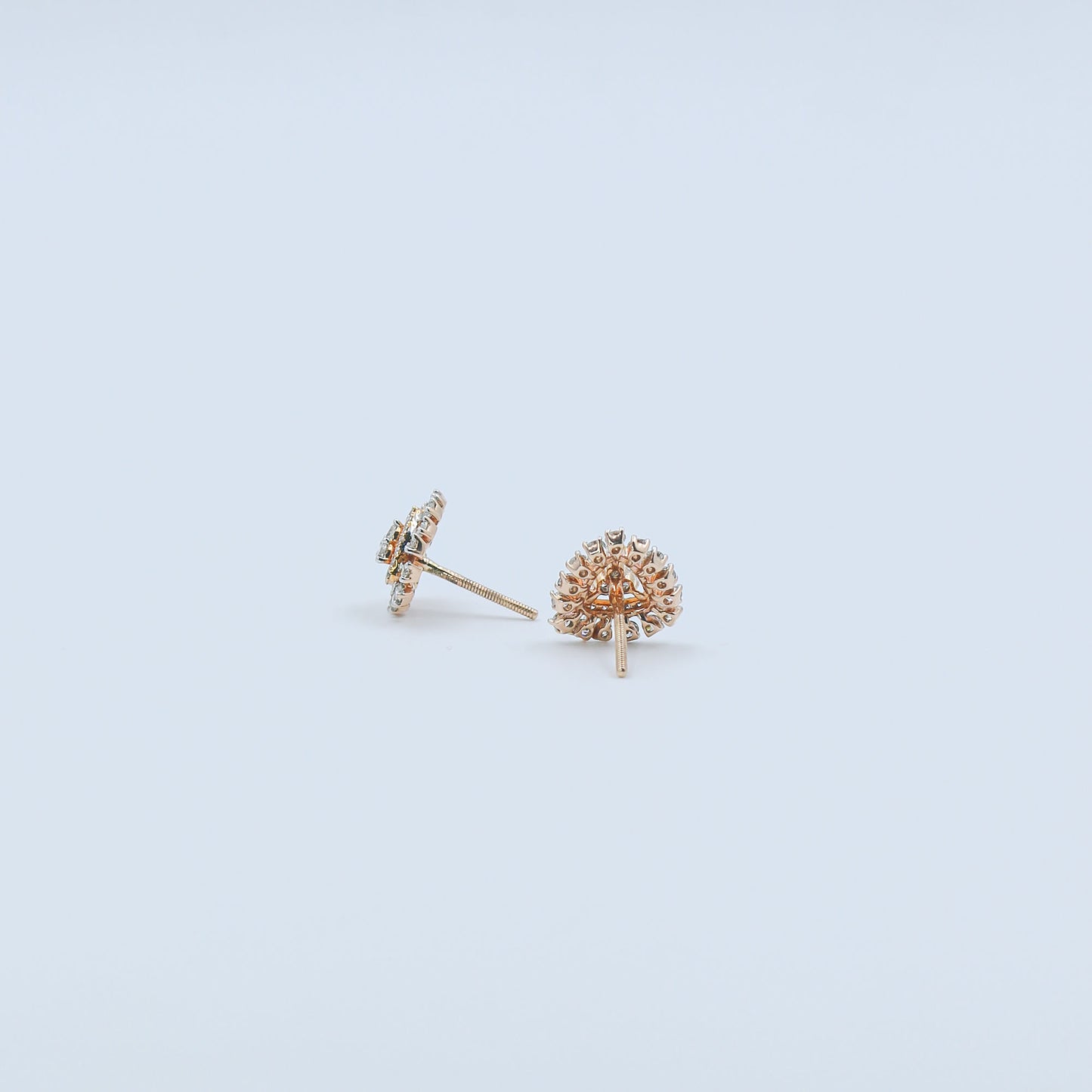 Diamond Pear-Shaped Halo Stud Earrings