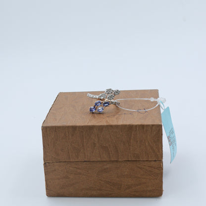 Diamond & Blue Colorstone Hexagonal Bypass Ring