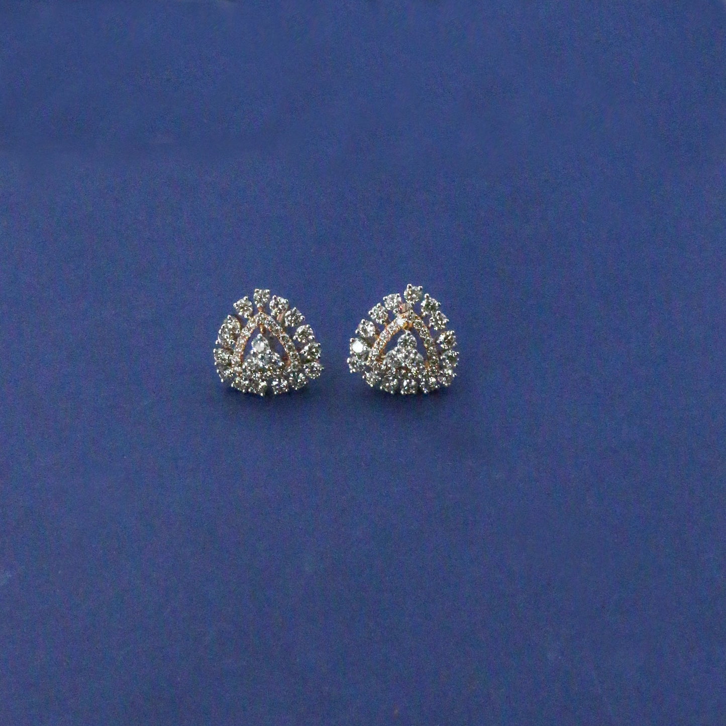 Diamond Pear-Shaped Halo Stud Earrings