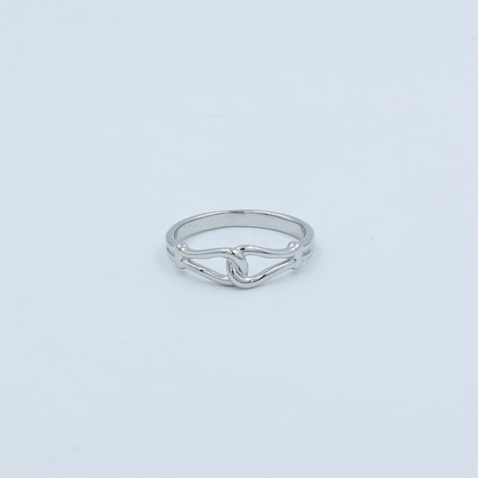 Sleek White Gold Love Knot Ring