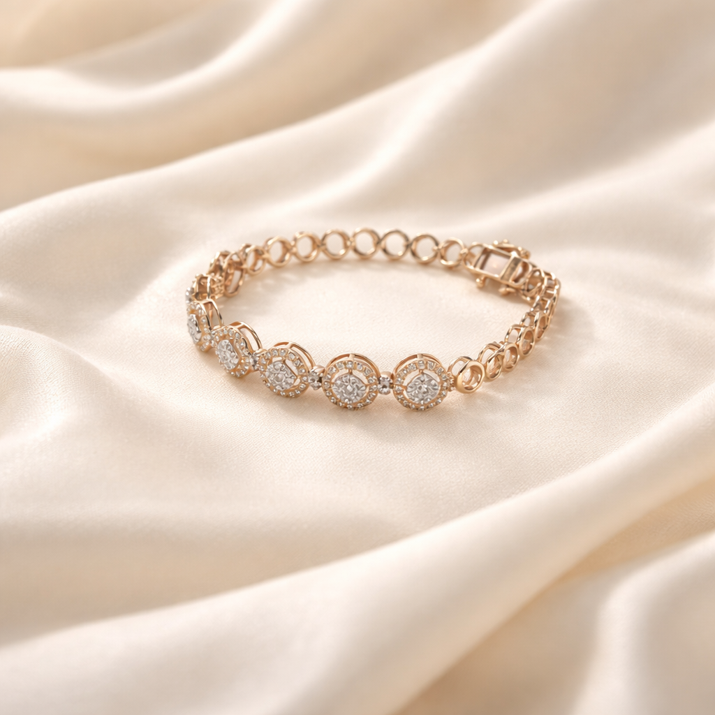 Diamond Oval Link Statement Bracelet