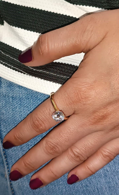 2 Ct Solitaire Lab Grown Diamond Ring 14k Yellow Gold