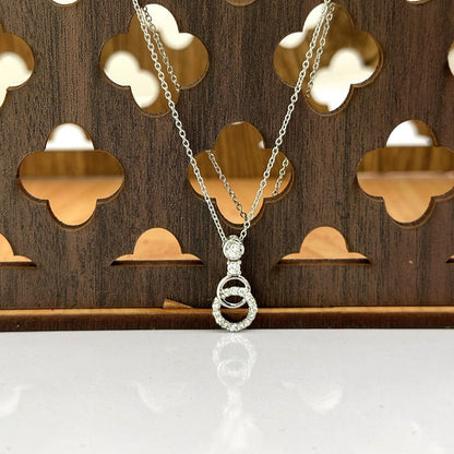 Gold Double Circle Link Diamond Necklace By Anirudh Jewels