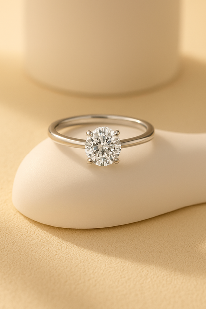 2.00 Carat Solitaire CVD Diamond Ring in Yellow Gold