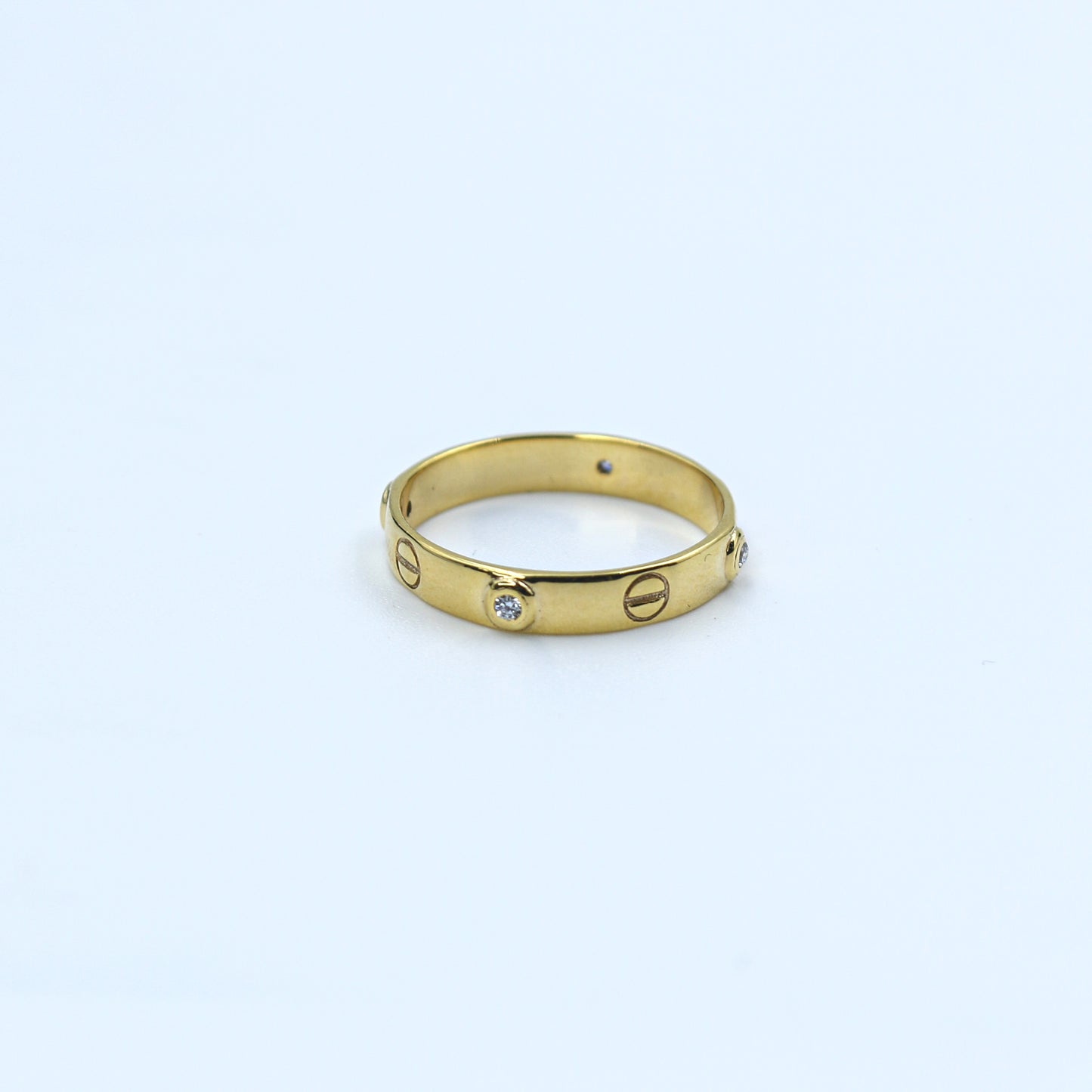 Yellow Gold Wide Band Diamond Accent Ring