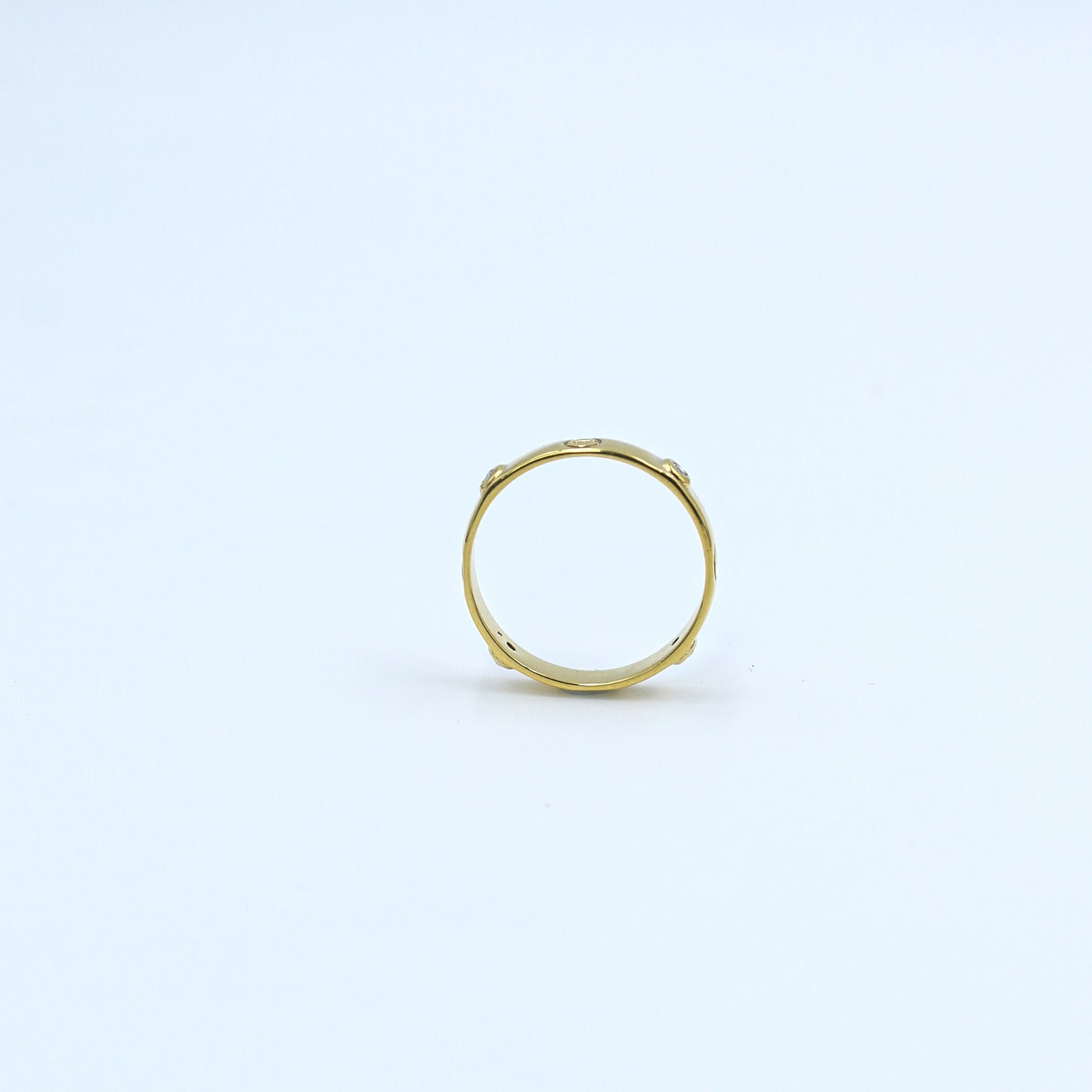 Yellow Gold Wide Band Diamond Accent Ring