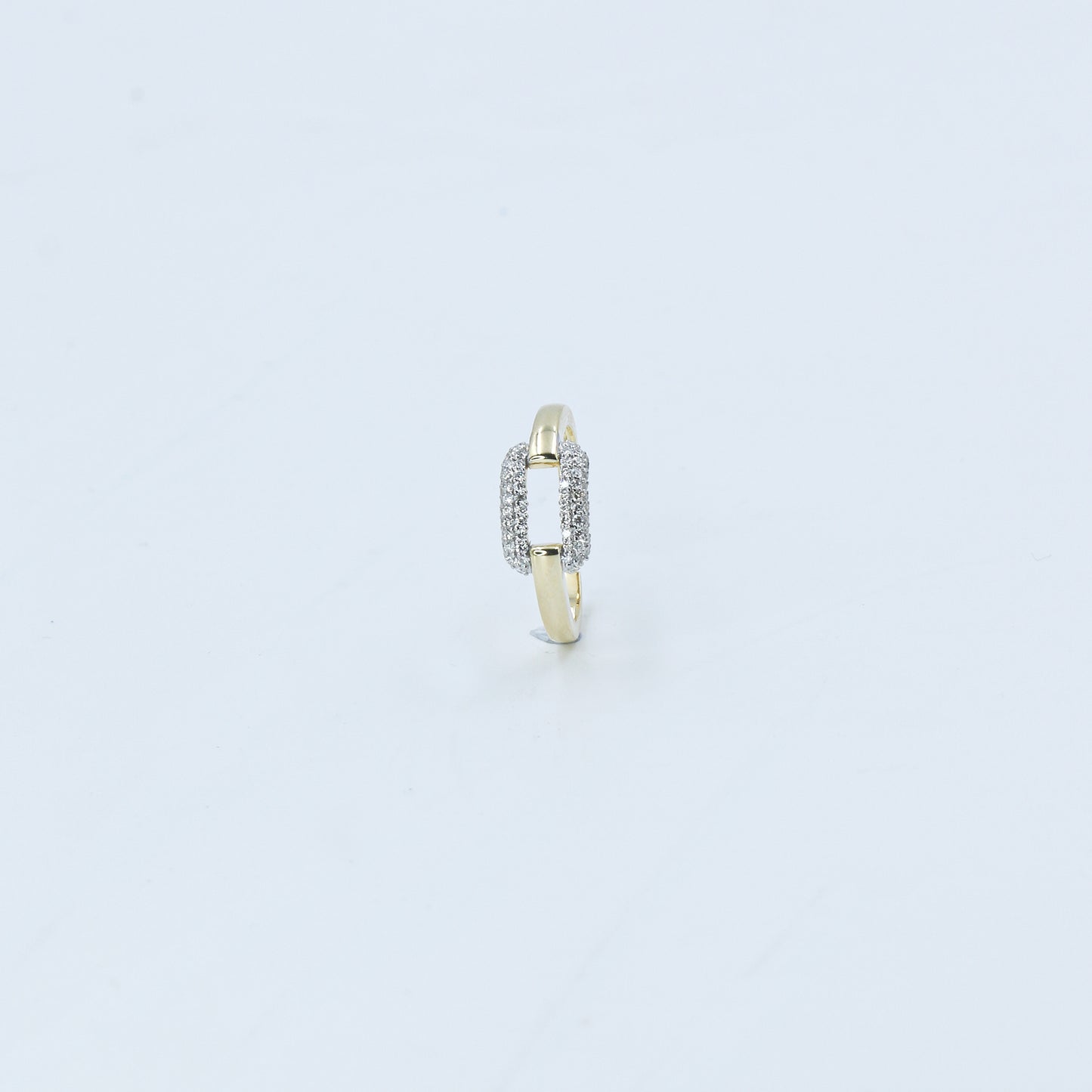 Two-Tone Pave Diamond Open Bypass Ring