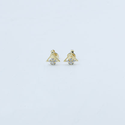 Yellow Gold Abstract Dangle Diamond Earrings