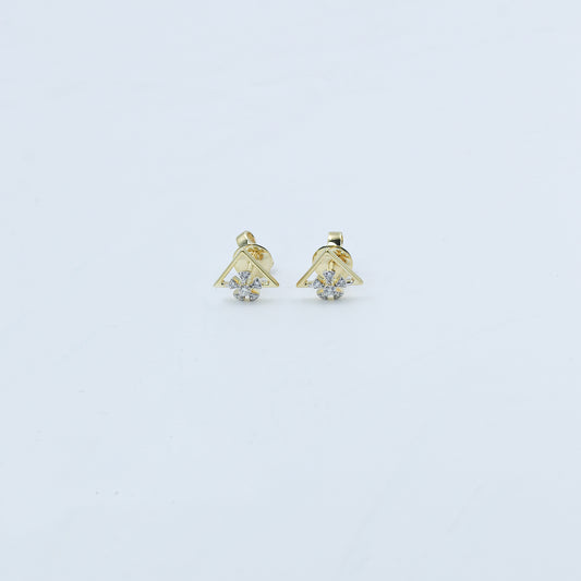 Yellow Gold Abstract Dangle Diamond Earrings