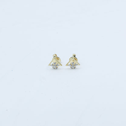 Yellow Gold Abstract Dangle Diamond Earrings