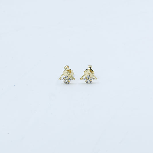 Yellow Gold Abstract Dangle Diamond Earrings