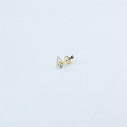 Yellow Gold Abstract Dangle Diamond Earrings