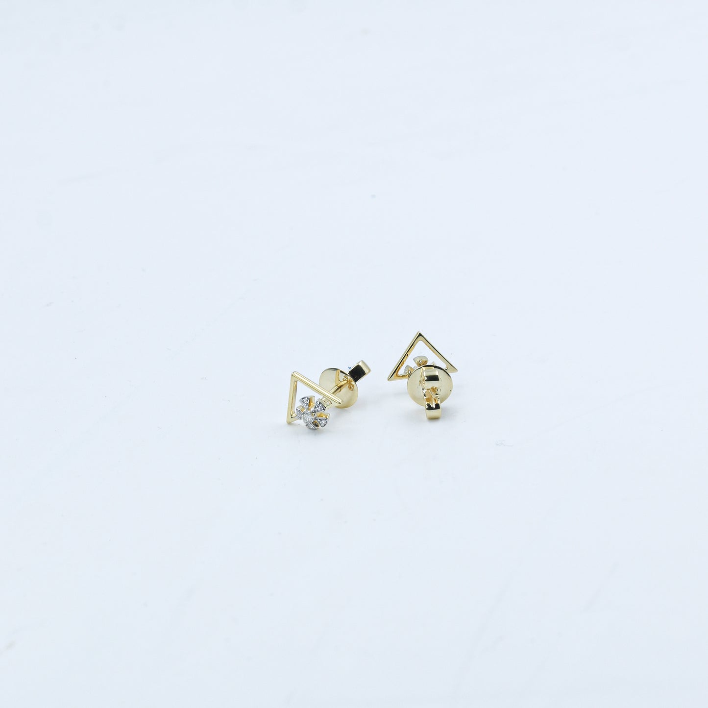 Yellow Gold Abstract Dangle Diamond Earrings