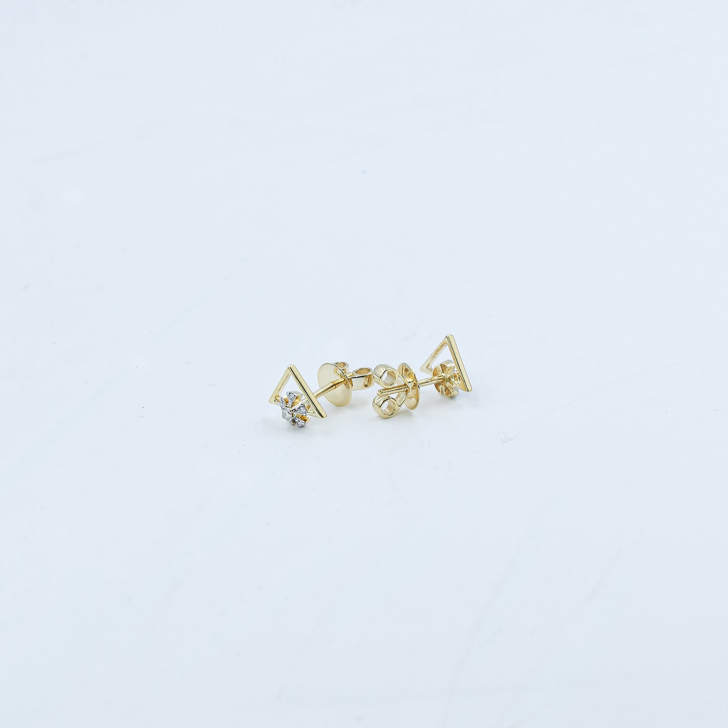 Yellow Gold Abstract Dangle Diamond Earrings
