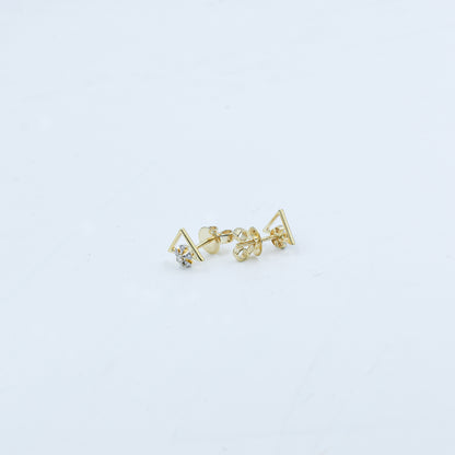 Yellow Gold Abstract Dangle Diamond Earrings