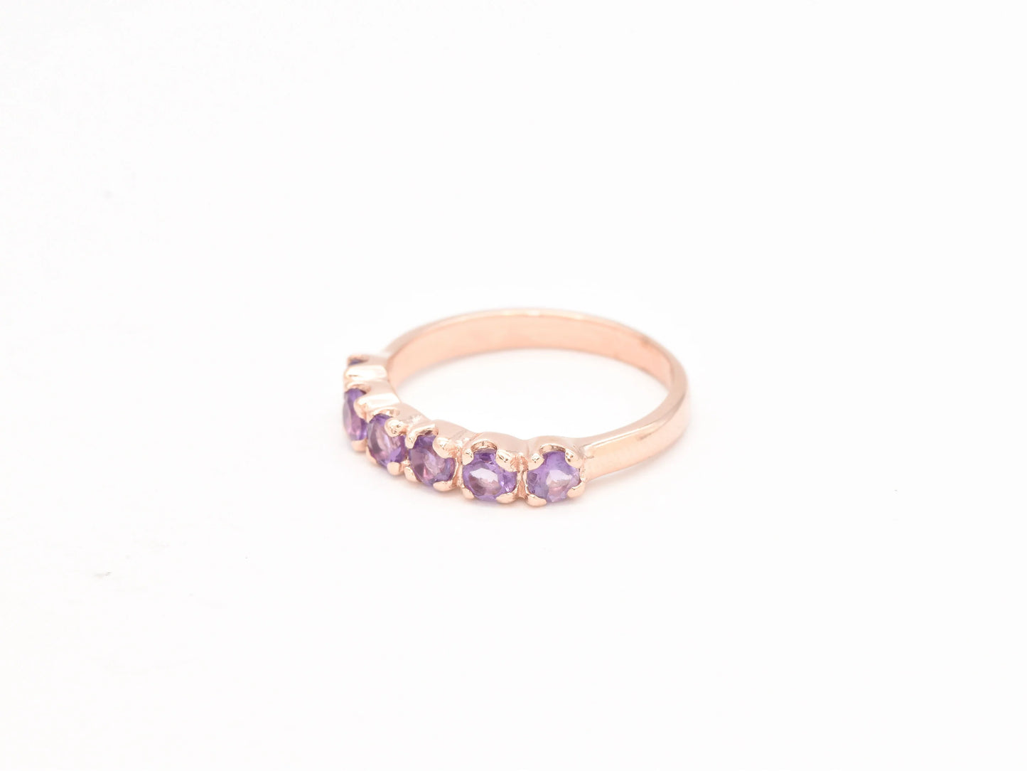 Rose Gold Amethyst Pave Eternity Band