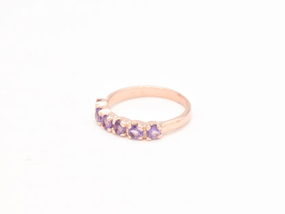 Rose Gold Amethyst Pave Eternity Band