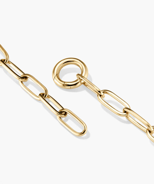 Gold Paperclip Chain Bracelet – Minimal Modern Link Bracelet - Anirudh Jewels