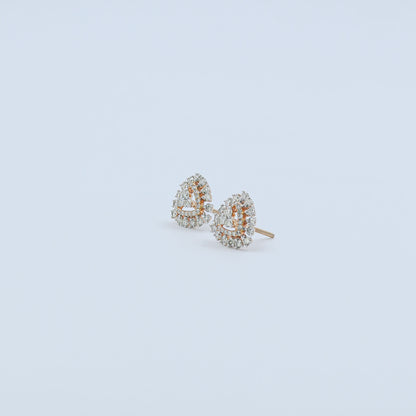 Diamond Pear-Shaped Halo Stud Earrings