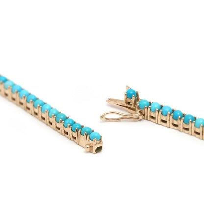 Turquoise Tennis Gold Bracelet – Turquoise Fine Jewelry - Anirudh Jewels