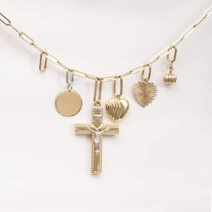 Minimalist Gold Lock Pendant – Paperclip Lock Charm - Anirudh Jewels
