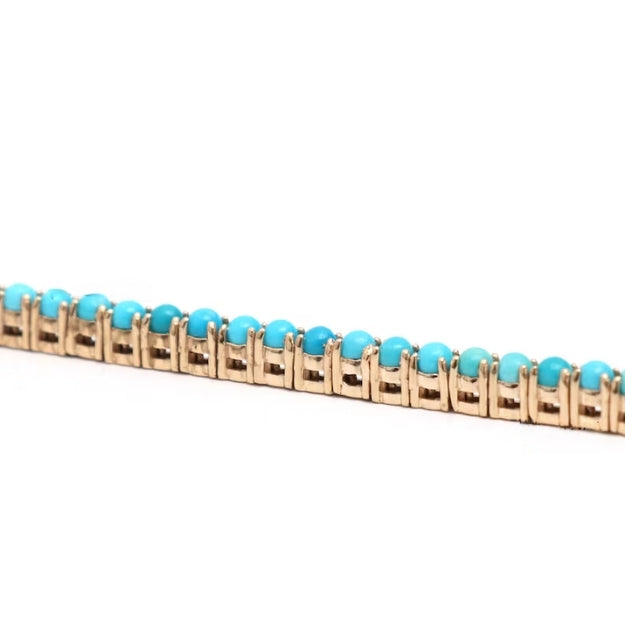 Turquoise Tennis Gold Bracelet – Turquoise Fine Jewelry - Anirudh Jewels