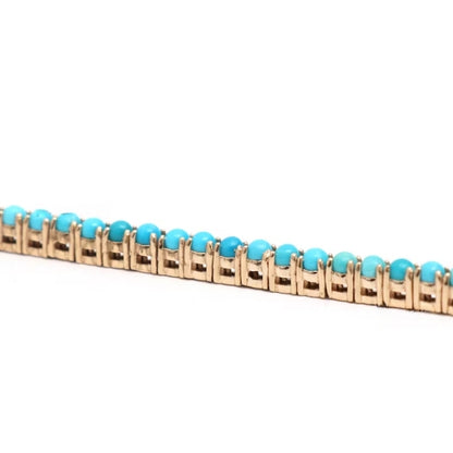 Turquoise Tennis Gold Bracelet – Turquoise Fine Jewelry - Anirudh Jewels
