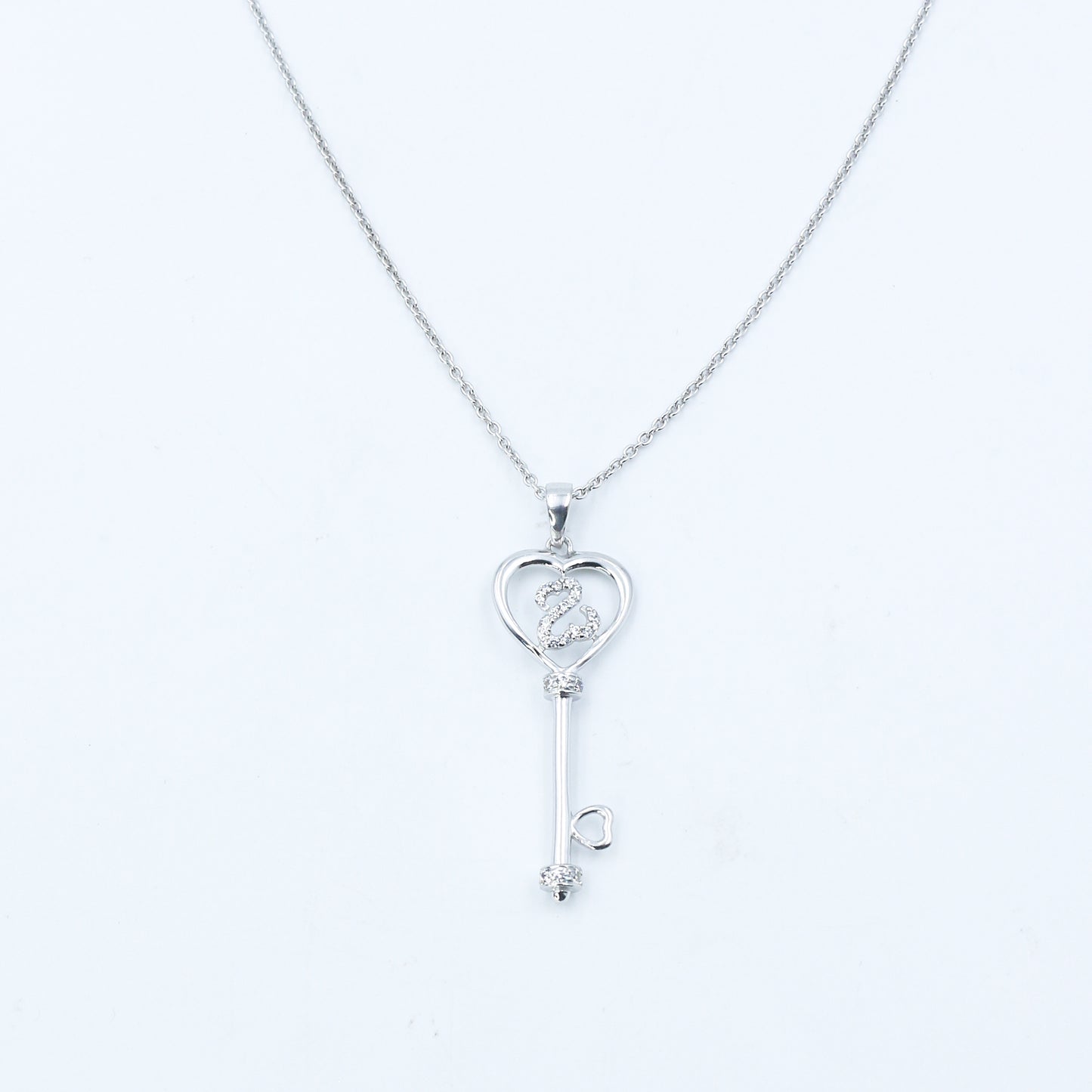 Key Heart Diamond Gold Pendant Necklace - Anirudh Jewels