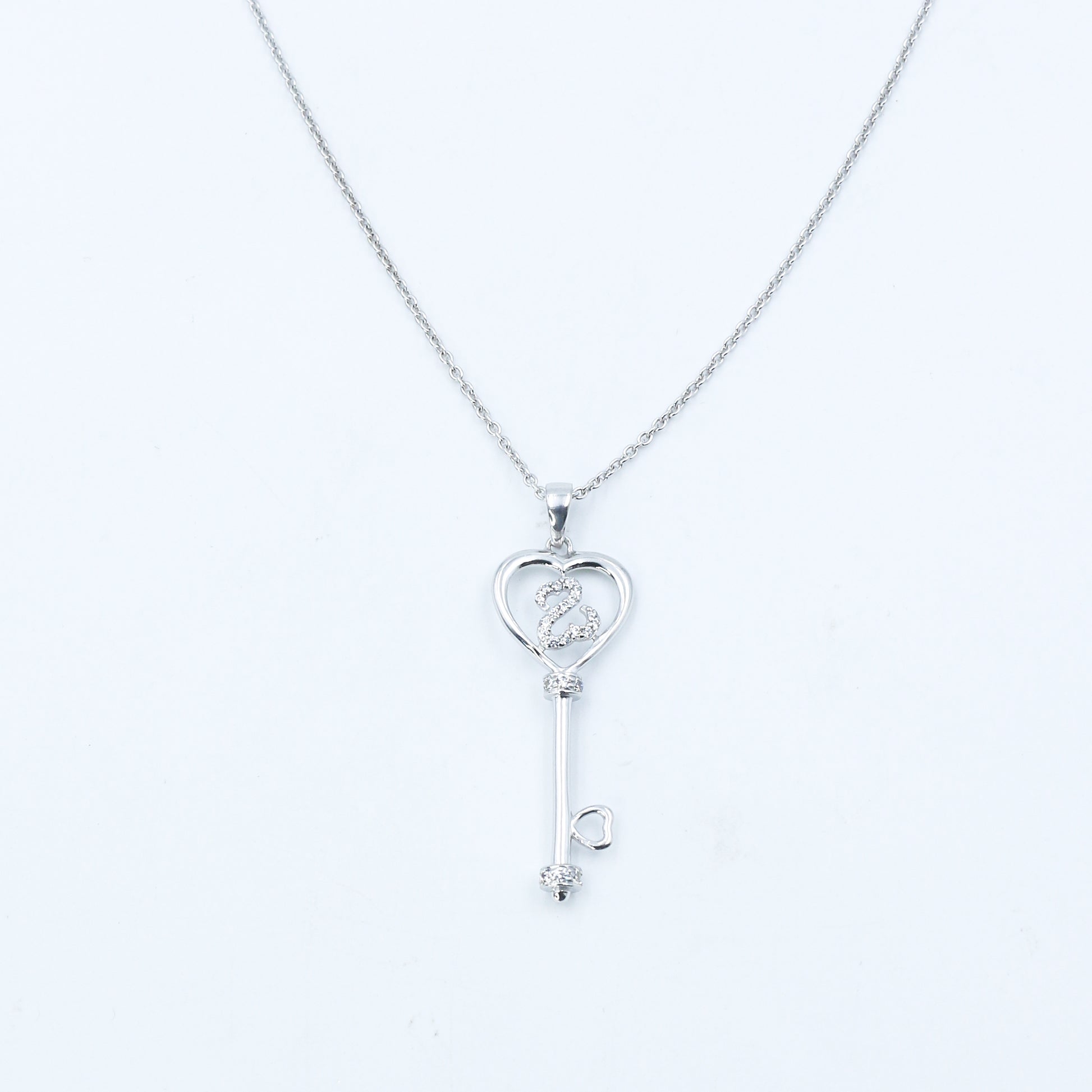 Key Heart Diamond Gold Pendant Necklace - Anirudh Jewels