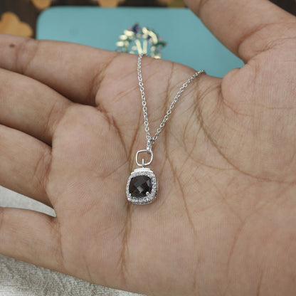 Black Onyx Diamond Gold Pendant Necklace - Anirudh Jewels
